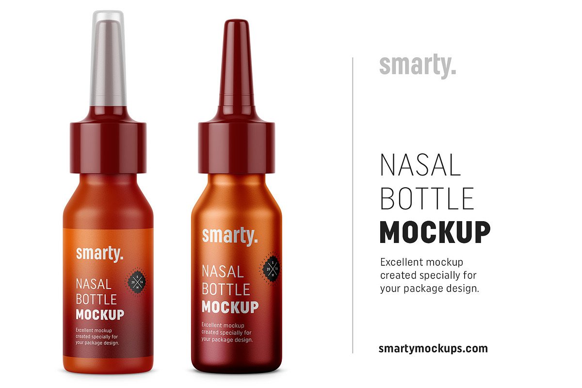 Plastic & metal nasal bottle mockups, a Packaging Mockup by Smarty Mockups (Photo 1 of 5)