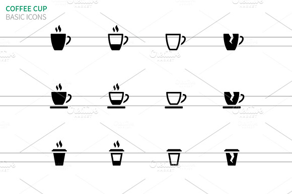 Coffee Cup And Tea Mug Icons