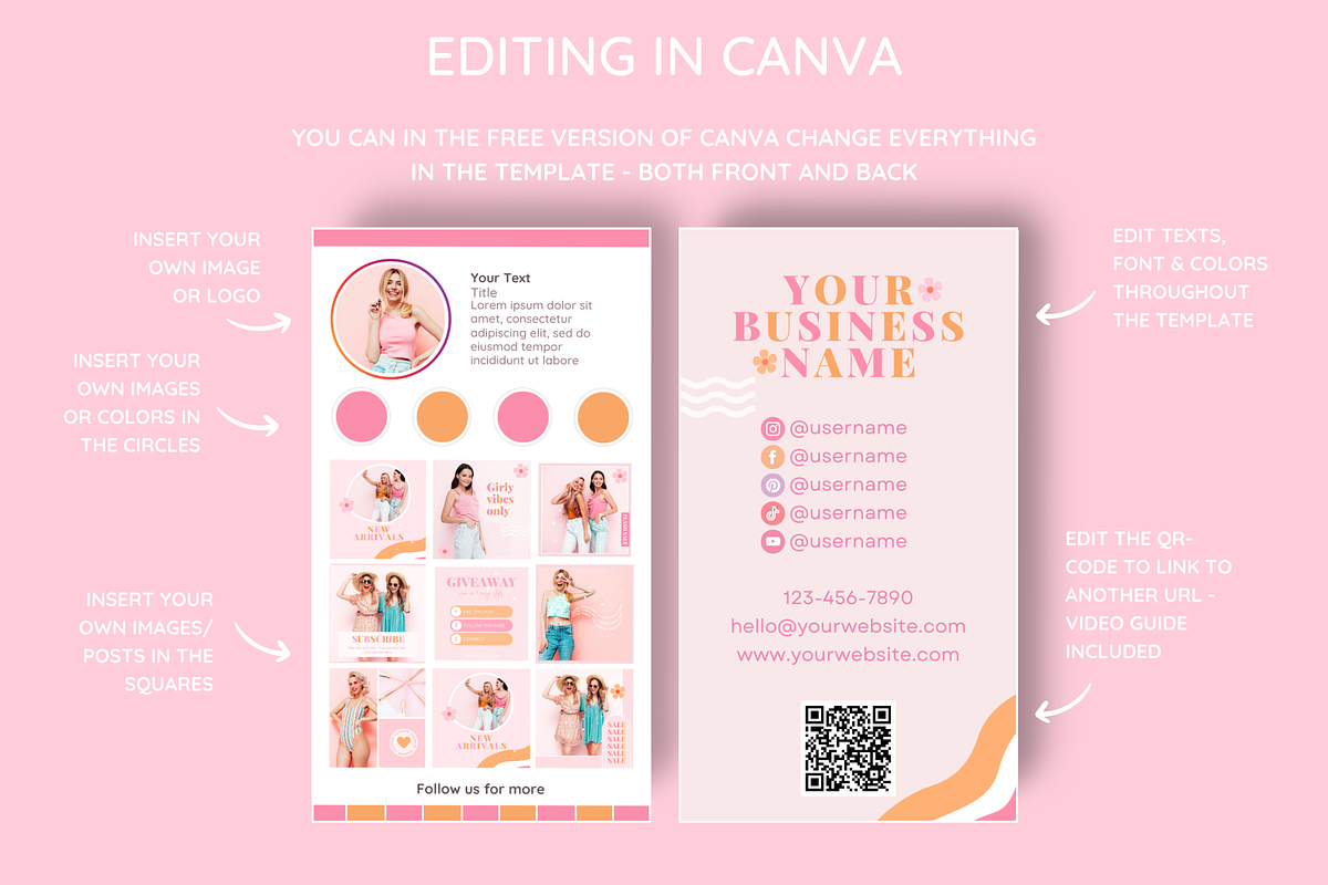 Pastel QR Business Card Template, a Business Card Template by SunshineStudioBoutique (Photo 4 of 9)
