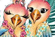 Cute Parrots Watercolor Cliparts, an Animal Illustration by Phantasia Design (Thumbnail 8 of 8)
