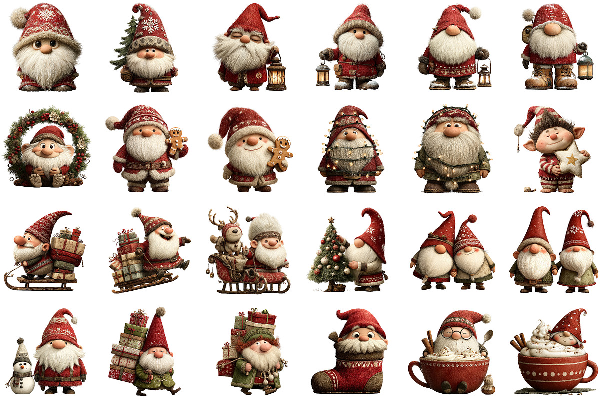 Watercolor Winter Christmas Gnome Cl, an Illustration by Sublimation Artist (Photo 2 of 6)