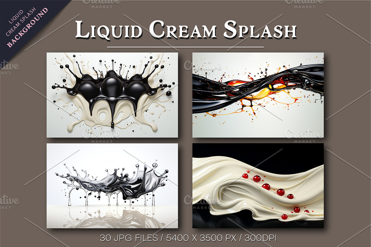 Liquid Cream Splash Background., a Decorative Illustration by KENO Mascots (Photo 2 of 5)