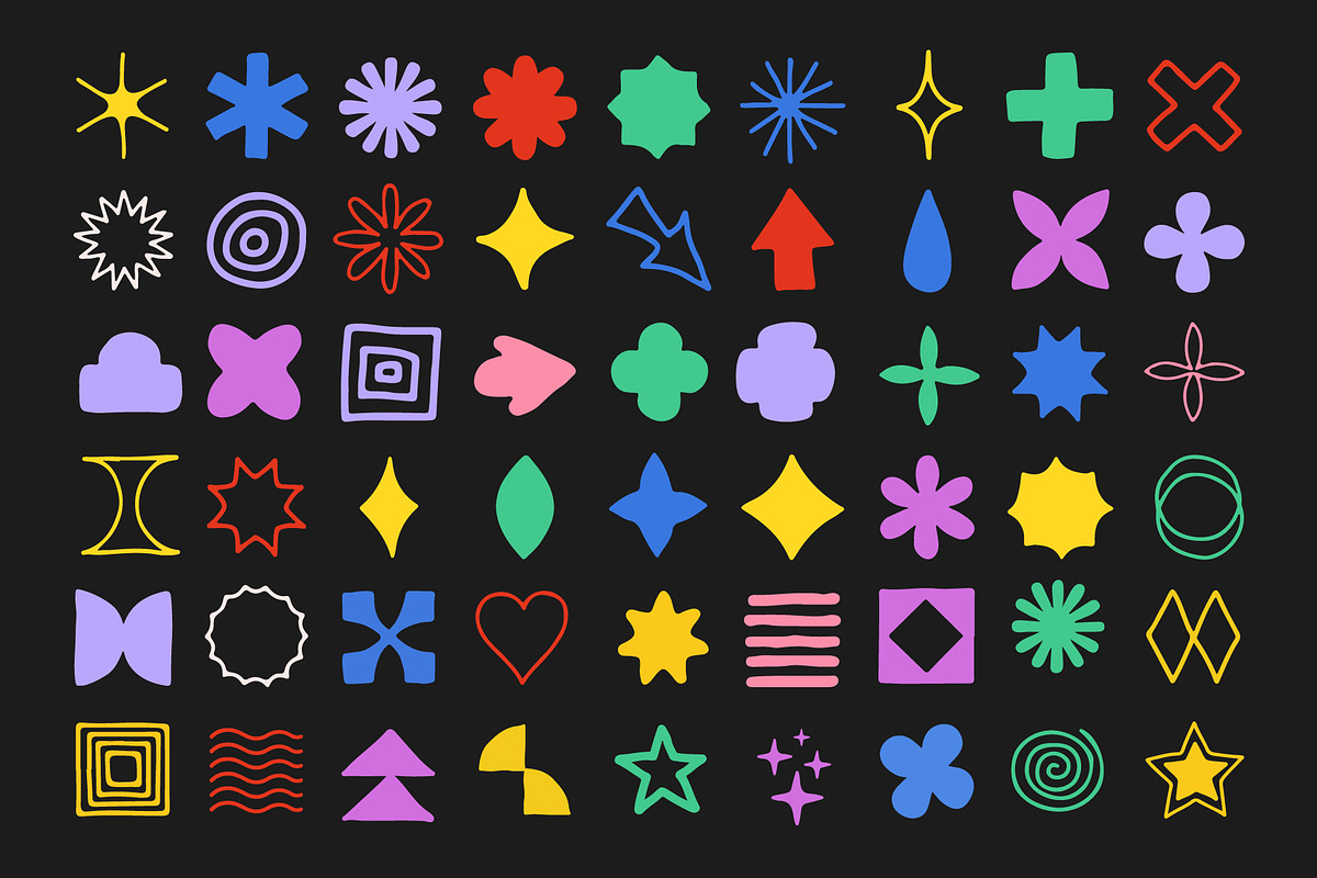 HAND DRAWN DOODLE SHAPES VECTOR SET, a Pattern Graphic by craftlove (Photo 6 of 12)