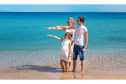 Family on the seashore travel, a Person Photo by yanadjana