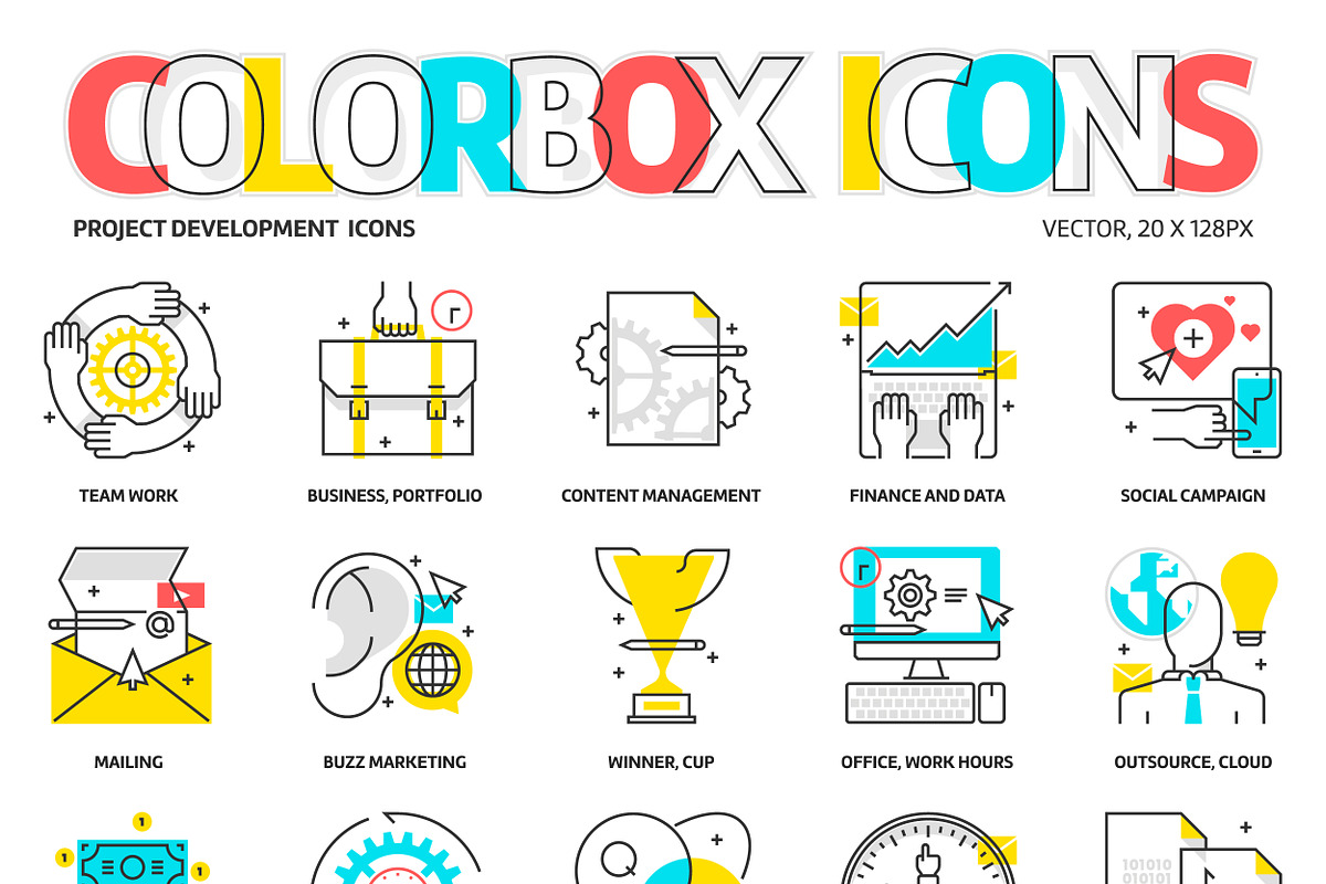 Color box icons bundle, an Icon by Howcolour