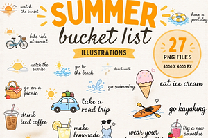 Summer Bucket List PNG Bundle | 27, an Emoji Icon by Tanya Kart