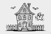 Haunted House & Pumpkin Art, an Illustration by musafir_fashion (Thumbnail 15 of 16)