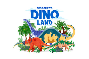 Prehistoric dinosaurs world, an Animal Illustration by Vector Tradition