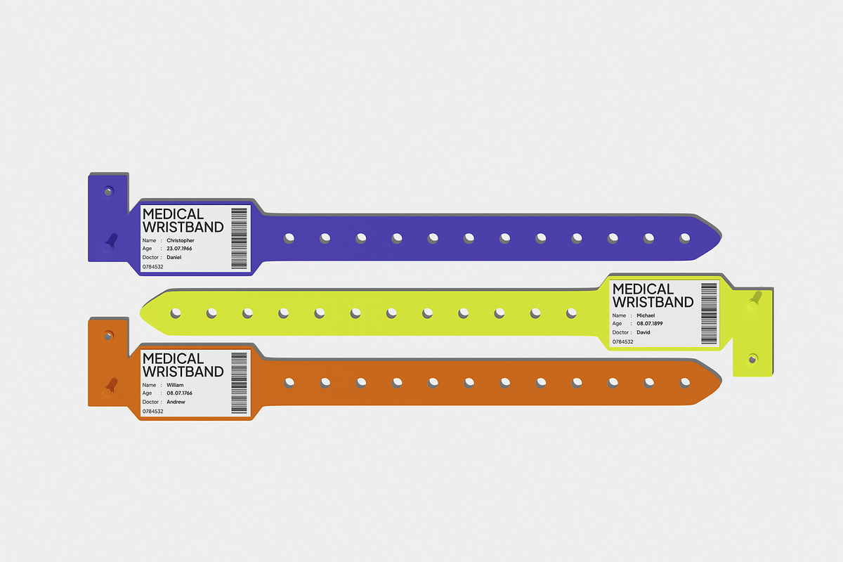 Medical Wristband Mockup, a Merchandise Mockup by Unerispace (Photo 4 of 4)