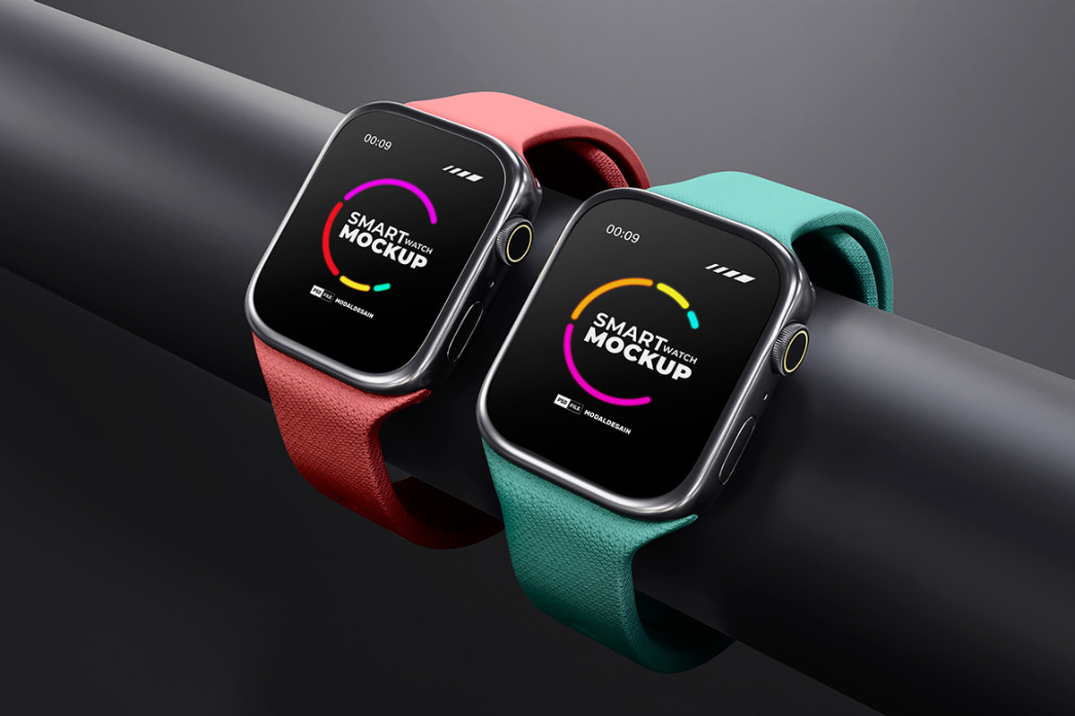 Smart Watch Mockup, a Wearable Device Mockup by Artlogs (Photo 2 of 4)