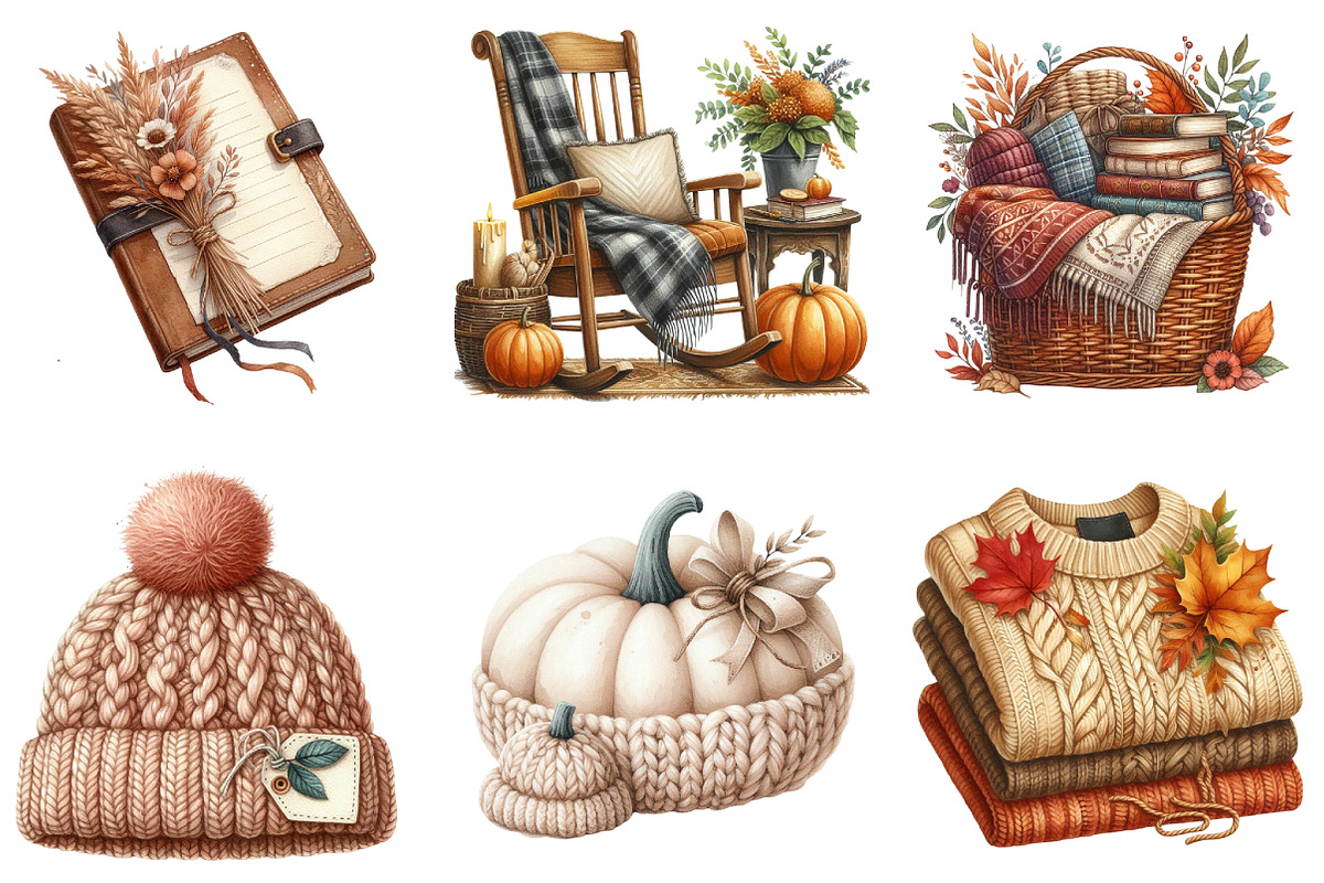 Cozy Autumn Sublimation Clipart, an Illustration by DreamArtGraphic (Photo 3 of 4)