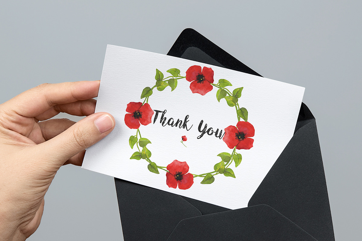 Poppy flowers. Watercolor collection, a Decorative Illustration by Maria's little shop (Photo 8 of 8)