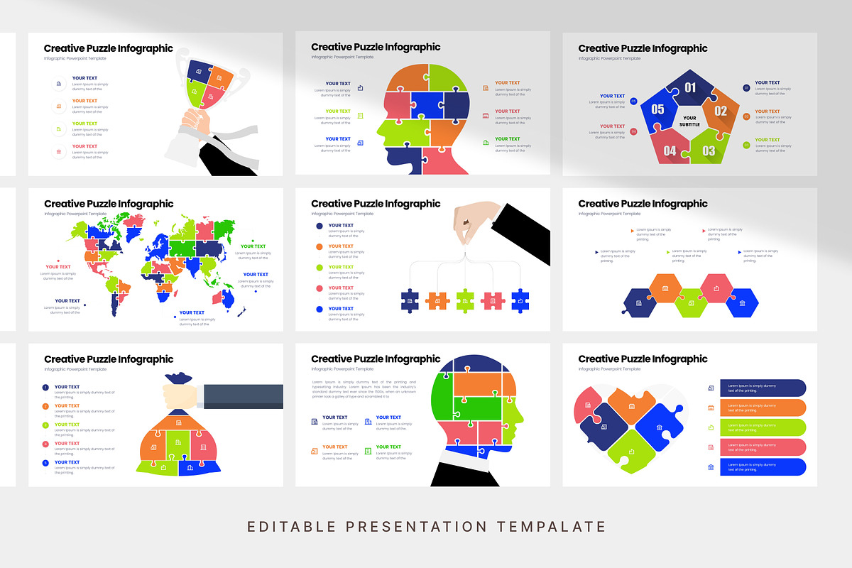 Creative Puzzle Infographic Template, a Presentation Template by Digitcase x Wealthwells (Photo 4 of 4)