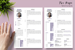 Modern Resume Template / CV - Quinn