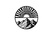 Mountain Sun Circle Design Bundle, an Illustration by Creativeshirt (Thumbnail 28 of 31)