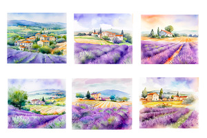 Lavender Watercolor Clipart