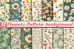 Cottagecore Daisy Flower Pattern, an Illustration by DreamCafeArt