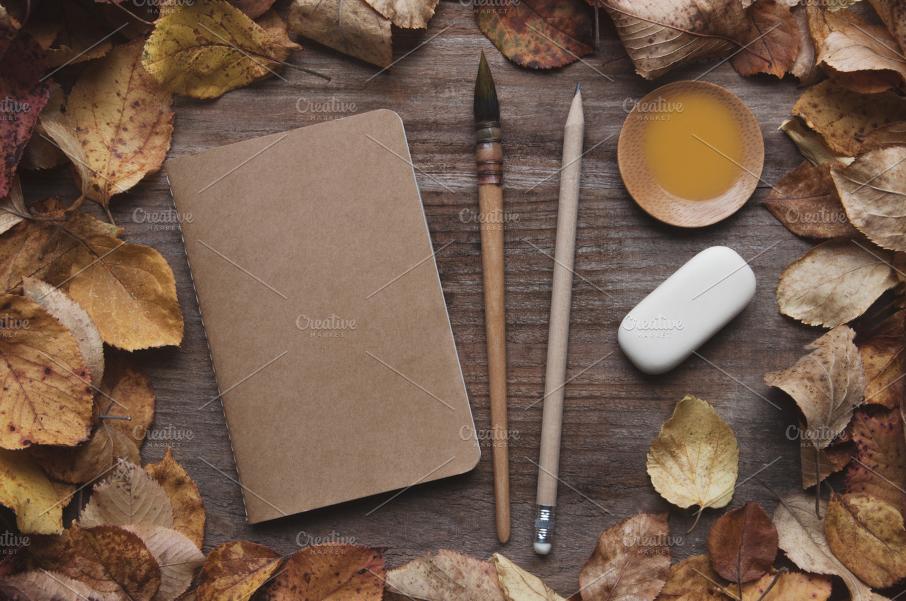 Autumn notebook mockup, an Arts & Entertainment Photo by Nat Studio