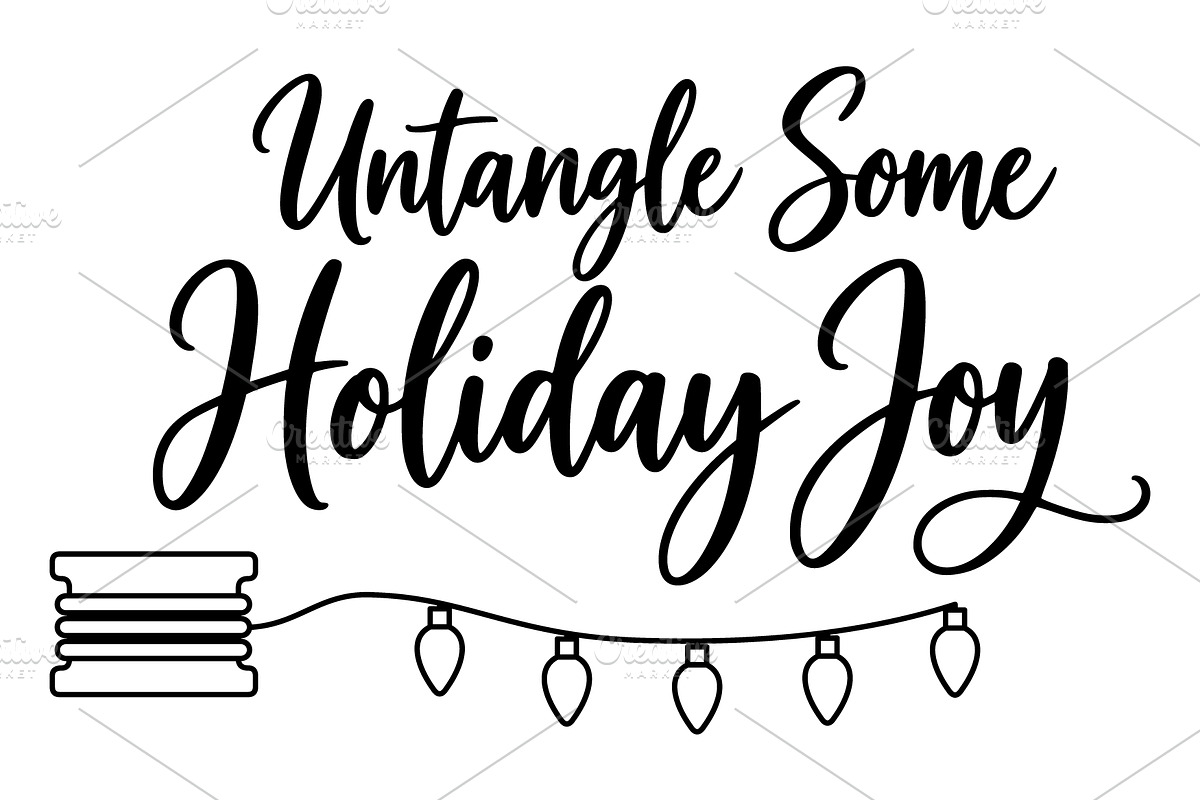 Holiday Light Untangle Joy Lettering, an Object Illustration by Ghagra (Photo 2 of 7)