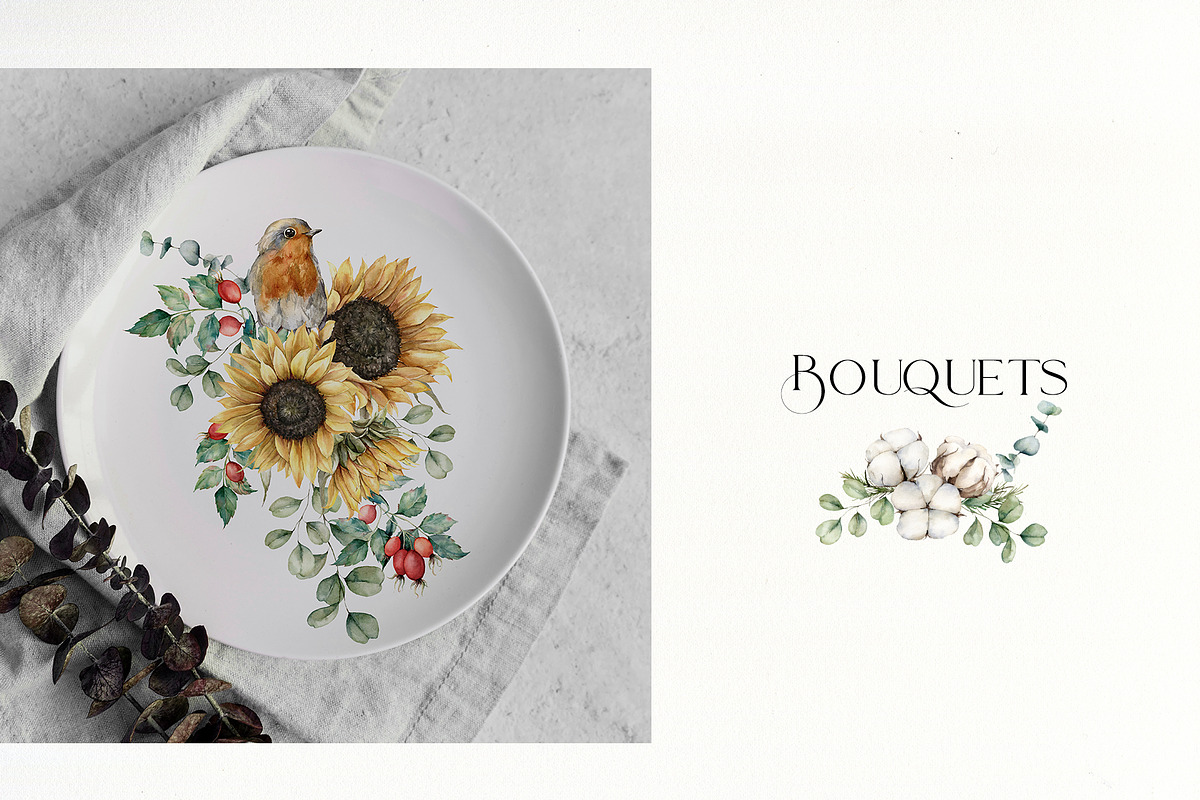 Autumn spirit Watercolor fall flower, a Decorative Illustration by Yuliya Derbisheva (Photo 3 of 11)