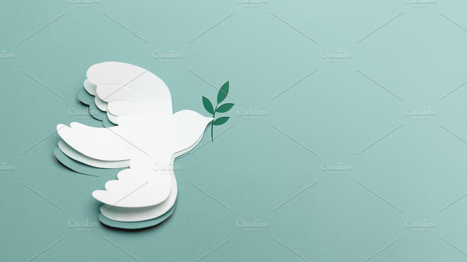 A white dove Flying with an Olive Branch. Peace,New Beginnings o, a Photo by salmon.black