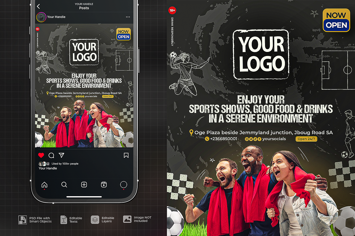 Sports Fans Game Night Flyer, a Flyer Template by SethDesign Studio (Photo 1 of 4)