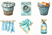 Watercolor Cleaning Clipart, an Illustration by OK Design (Thumbnail 2 of 5)