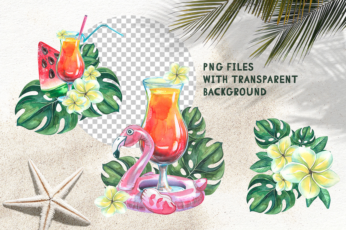 Beach Bar Watercolor Collection, a Pattern Graphic by NATASHA CHU (Photo 4 of 10)