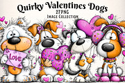 Quirky Valentines Dogs Clipart, an Illustration by Dream Creation (Thumbnail 1 of 6)