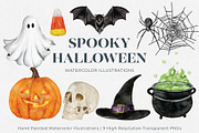 Halloween Watercolor Illustrations, an Illustration by Jeanette Pidi Design (Thumbnail 1 of 5)