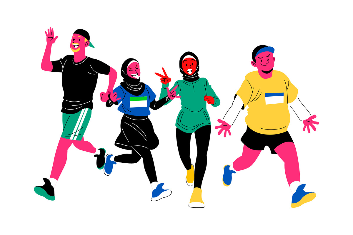 Running Characters 2 Illustration, a Sport Illustration by SLAB! Design (Photo 2 of 3)