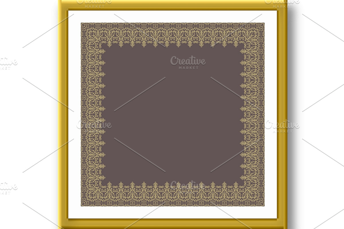 Floral Vector Quadratic Frame, a Texture Graphic by FineArtStudio (Photo 2 of 3)
