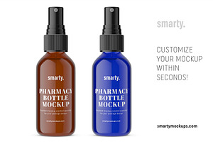 Blue / Amber Spray Bottle Mockup