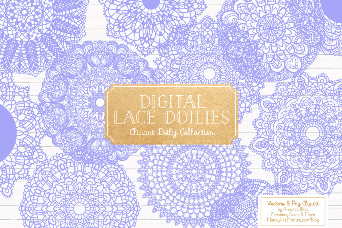Periwinkle Round Lace Doilies, an Illustration by Amanda Ilkov (Photo 1 of 4)