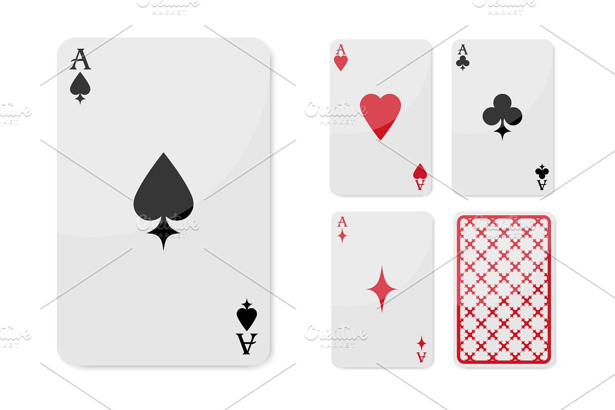 Playing Cards Set with Back Side, a Decorative Illustration by PsychocheArt (Photo 1 of 4)