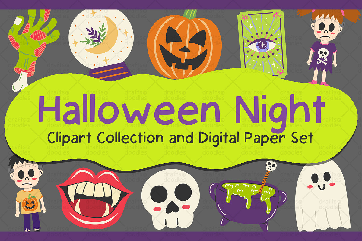 Halloween Night Graphic Set, a Pattern Graphic by Drafts n Doodles (Photo 1 of 6)