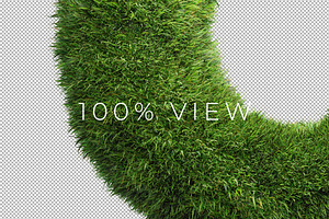 Grass Text 3D Letters Set