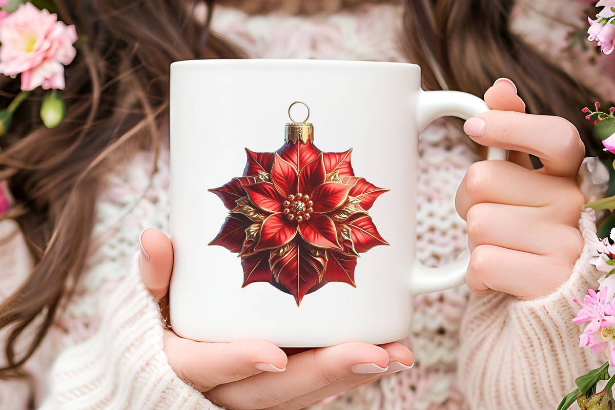 Poinsettia Christmas Watercolor Art, an Illustration by RobertsArt (Photo 3 of 7)