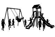 50 Kids Playground Silhouette Bundle, an Illustration by Gfx_Store (Thumbnail 21 of 51)