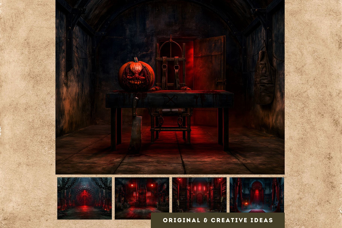 71 Halloween Horror Backdrops, a Seasonal Illustration by ThatsDesignArt (Photo 8 of 15)
