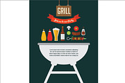 BBQ Icon set and invitation template, a Background Graphic by jenny lipets (Thumbnail 4 of 6)