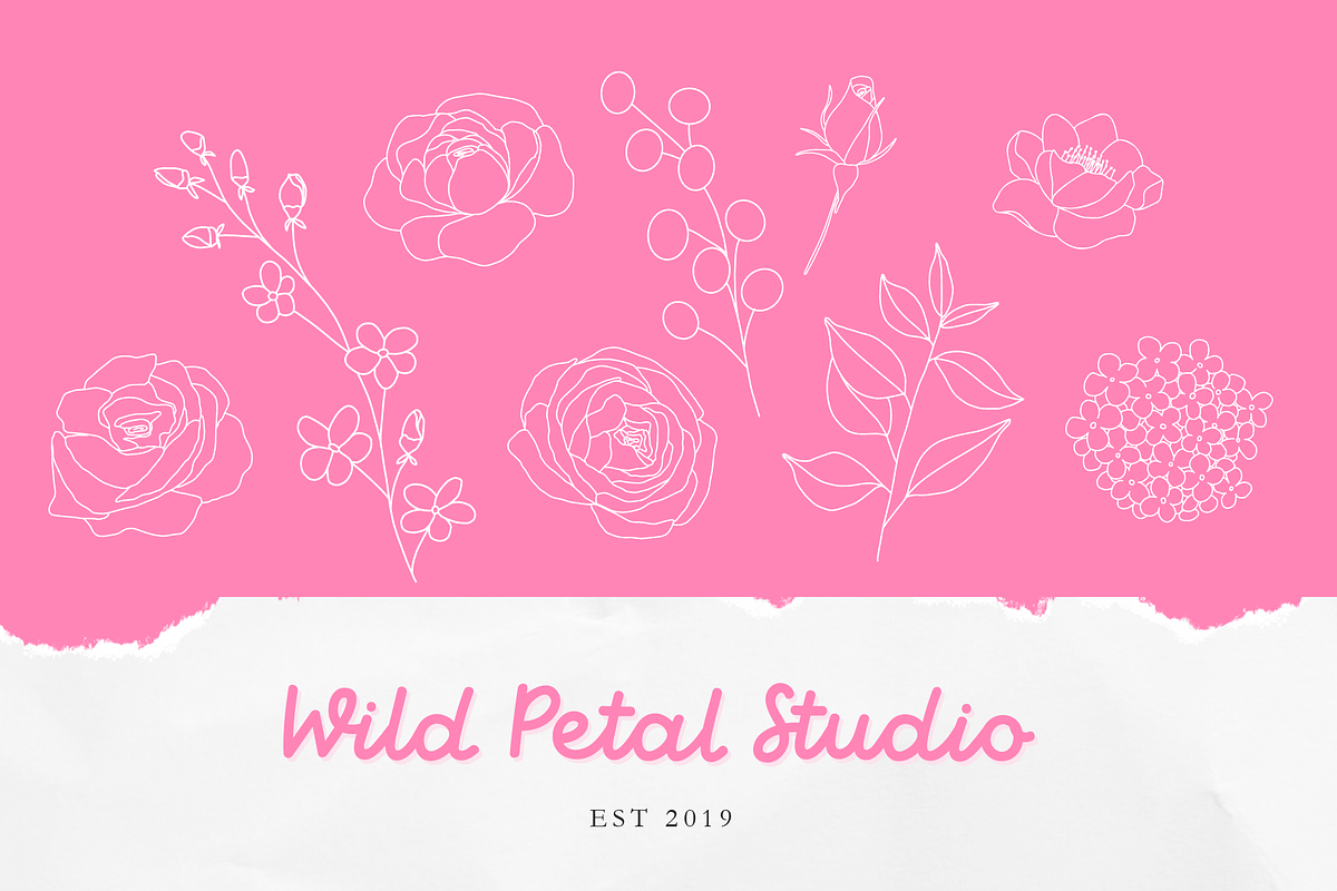 Botanical Line Art Logo Elements V1, a Texture Illustration by Kaya Fonts (Photo 5 of 19)