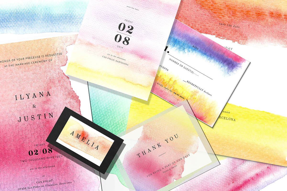 Gradient watercolor background set, a Texture Graphic by Alena Solonshchikova (Photo 2 of 11)