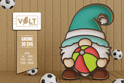 Summer Gnome 3D SVG Multilayered Cut, a Decorative Illustration by Volt_Design (Thumbnail 1 of 3)