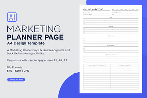 Online Marketing Planner Sheets