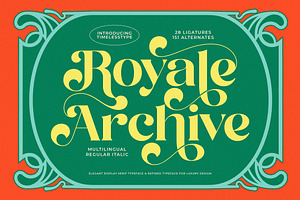 Royale Archive Luxury Display Serif, a Serif Font by timelesstype.co