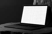 Macbook Mockup on Stone, a Mac Mockup by sagesmask.com (Thumbnail 4 of 14)