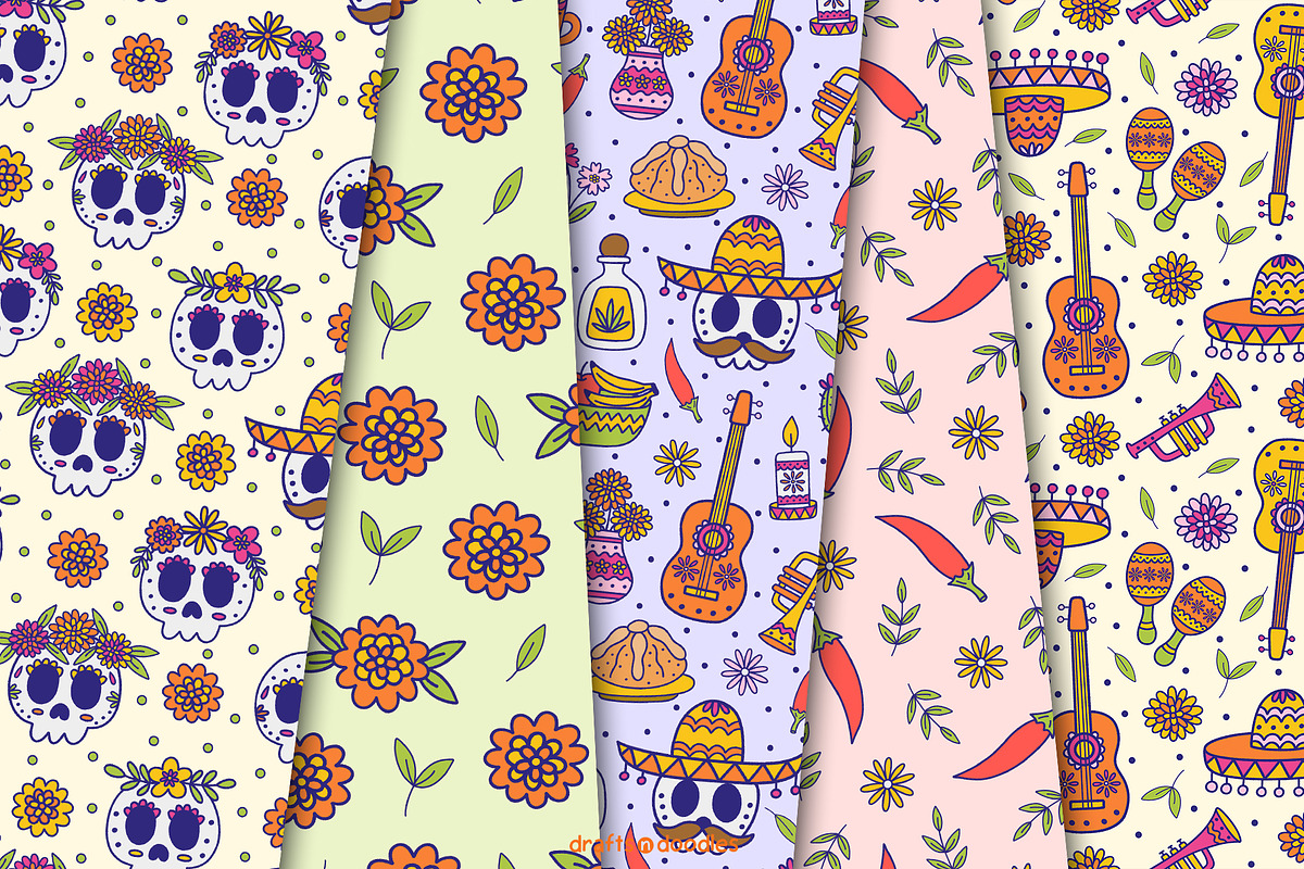 Day of the Dead Clipart and Patterns, an Object Illustration by Drafts n Doodles (Photo 7 of 14)
