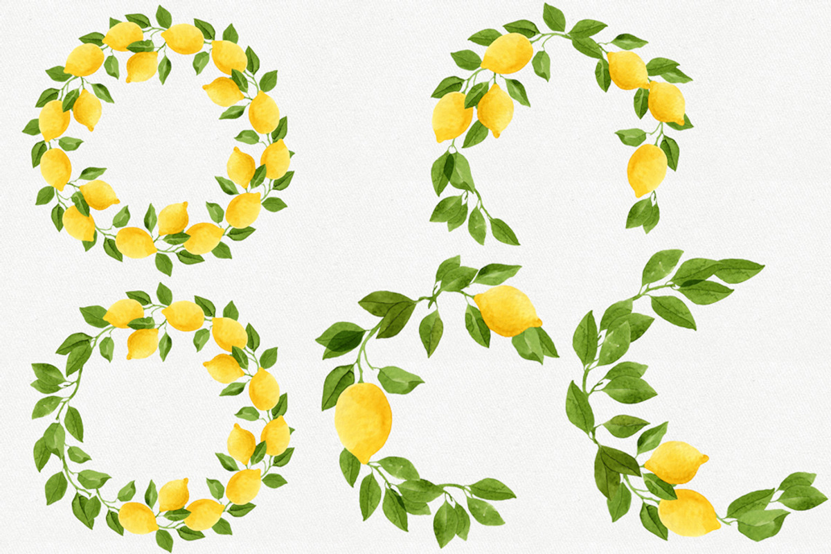 Watercolor Lemons Set, a Food Illustration by Helga Wigandt (Photo 3 of 9)