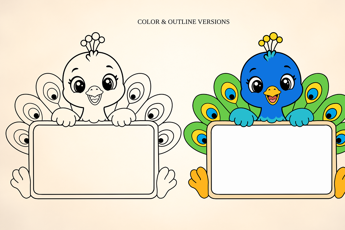 Cute Cartoon Animal Sign Holders, an Animal Illustration by MarisoArt (Photo 4 of 7)